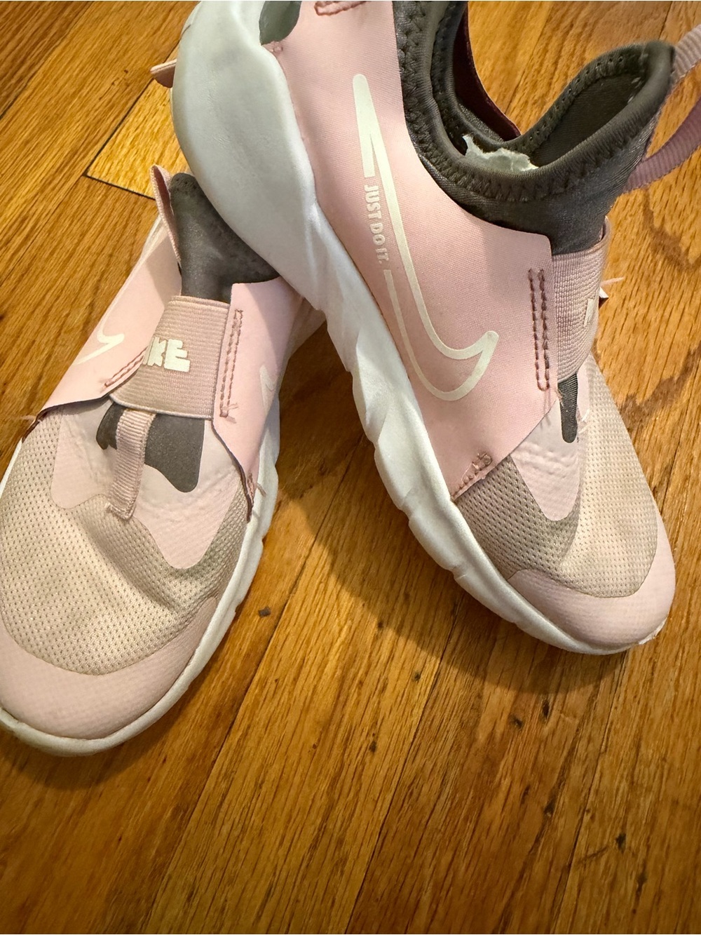 Nike Kids Pink and White Slip-On Sneakers